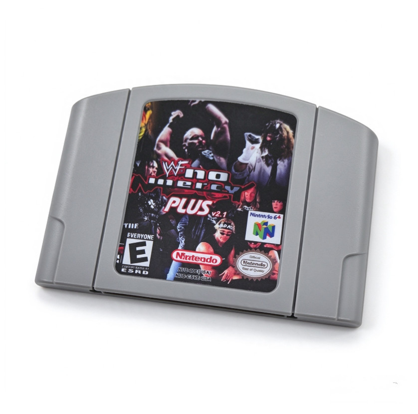 WWF No Mercy Plus V2.1 N64 Mod Cartridge, Nimtendo 64 USA Retro Wrestling Game