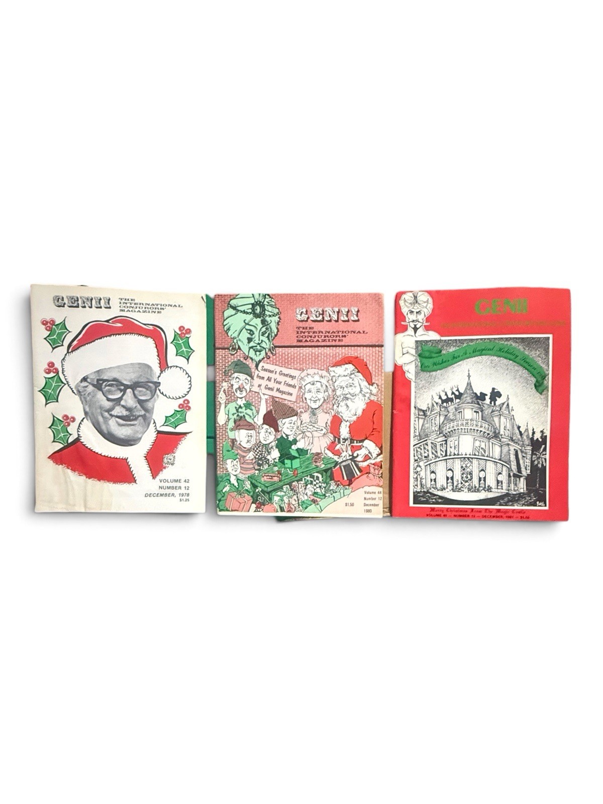 Genii Magazine Christmas Issues Lot 1978 1980 1981 Magic Castle Magicians Rare