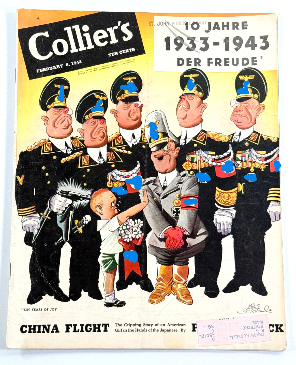 1943 WW2 Collier\'s Magazine Feb 6 Antonio Arias Bernal German World War 2/6/43
