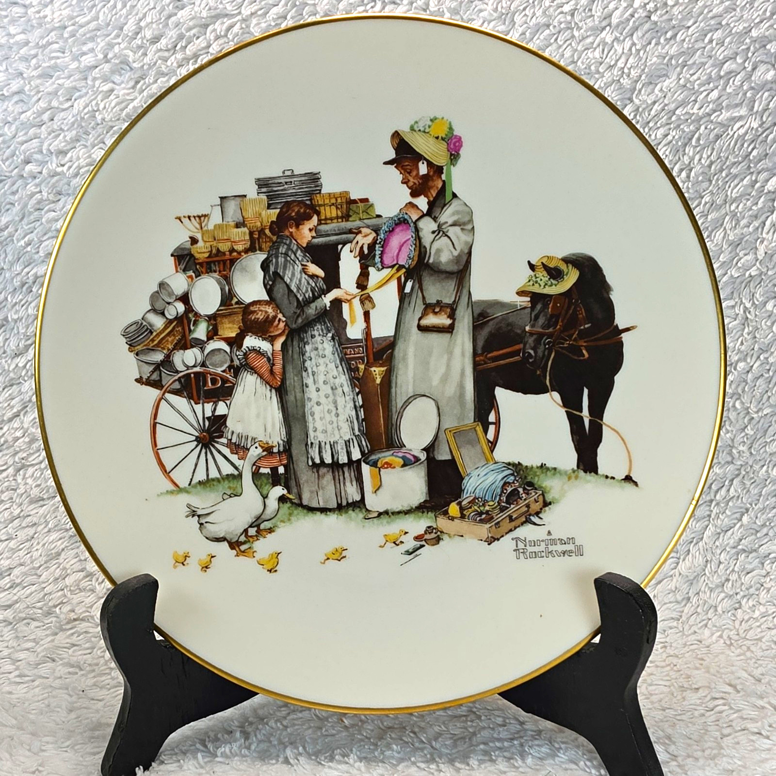 Gorham Fine China Norman Rockwell “Summer country Peddler” Plate