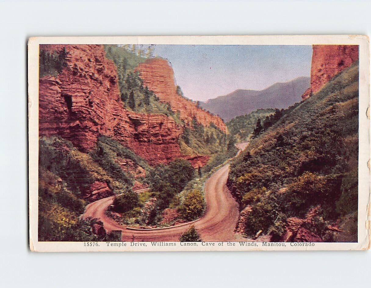 Postcard Temple Drive Williams Canyon Cave of the Winds Manitou Colorado USA