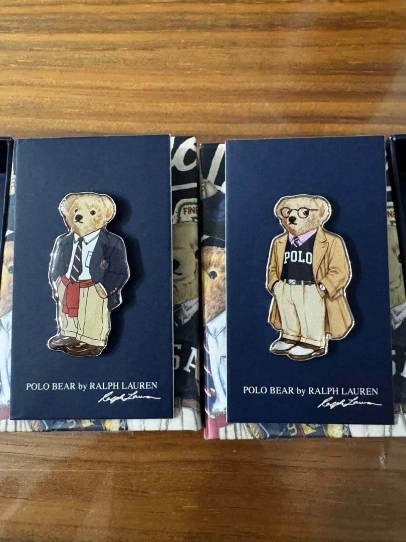 Ralph Lauren Polo Fest Polo Bear Pin Badge Set of 2 in Box New