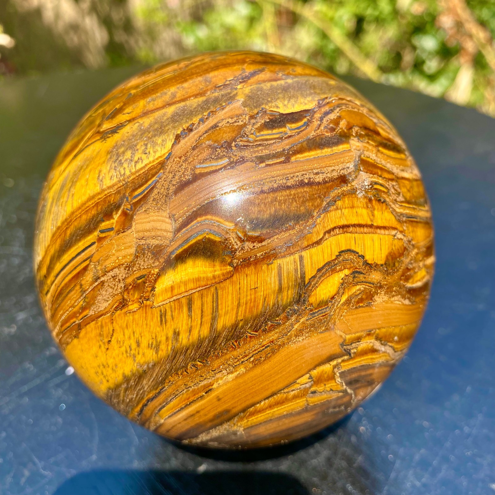 2.8LB Natural Tiger Eye Stone Crystal Ball Quartz Healing Sphere Décor