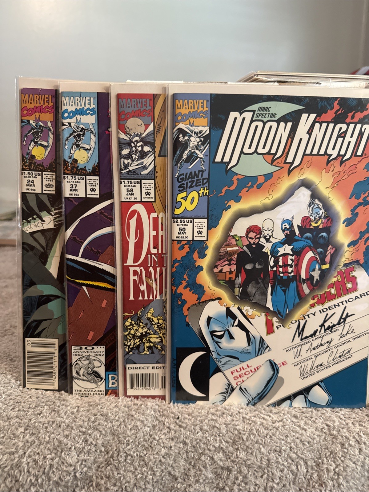 Marc Spectre:moon Kinght(4) Comic Lot Issues 24,37,50,58 Marvel Marc Spectre:moon Kinght(4) Comic Lot Issues 24,37,50,58 Marvel
