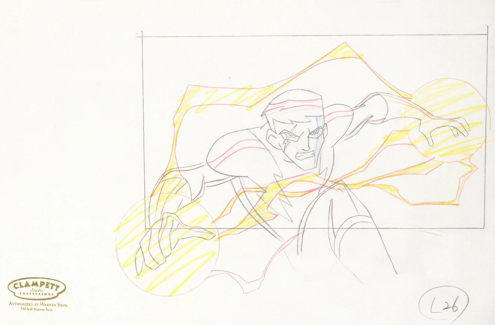 Warner Brothers-Legion of Superheroes-Original Production Drawing-Lightning Lad