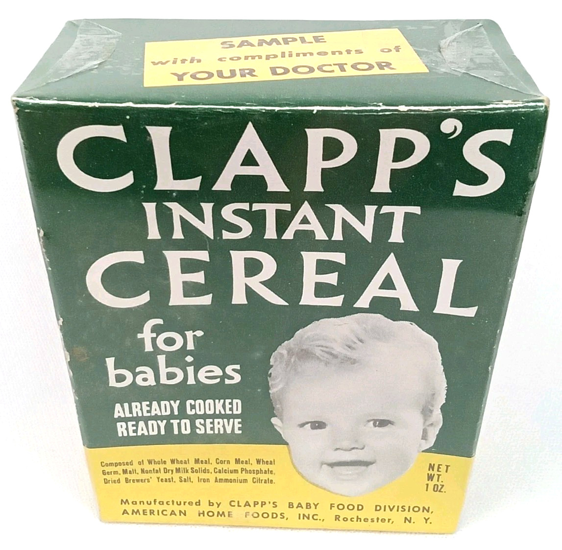 Antique 1940s Advertising Clapp's Instant Cereal For Babies Sealed New Arrival