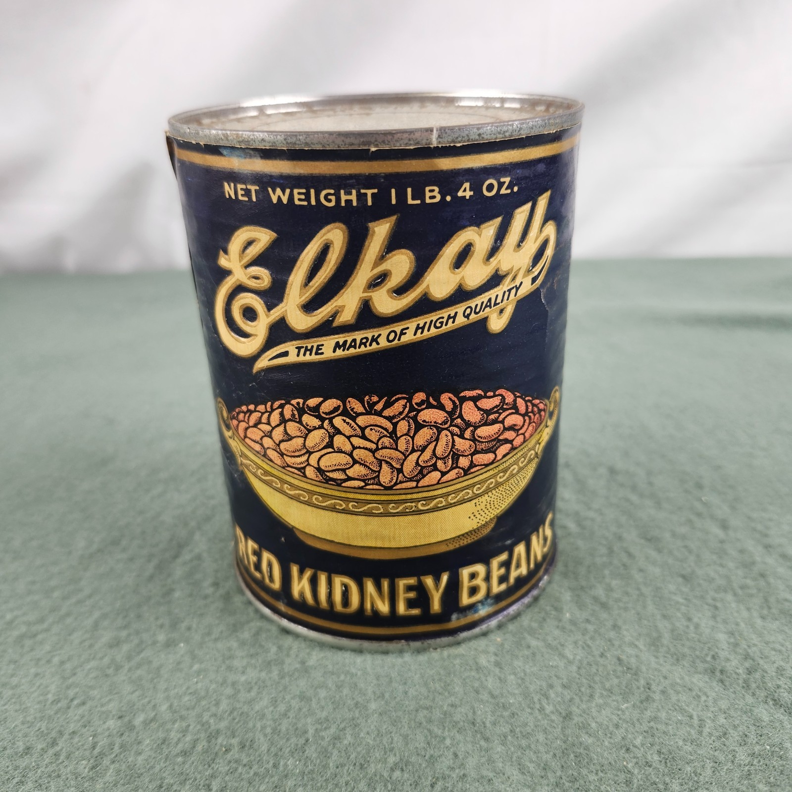 Vintage Elkay Red Kidney Beans Can L. Klein Halsted 14th & Liberty Chicago