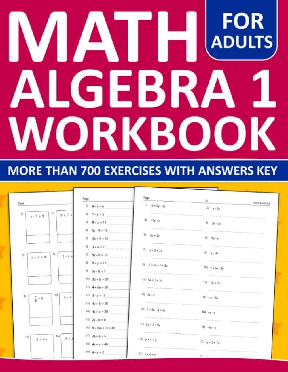 Algebra 1 Workbook For Adults: Algebra 1 Practice Workbook For Adults - 700+ Exe
