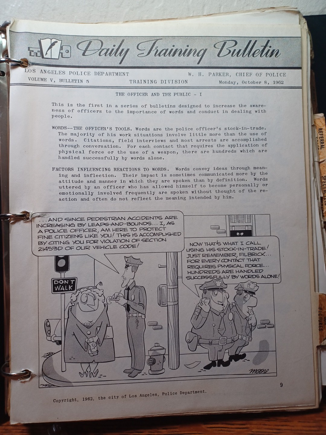 1950 - 1962 City of LA LAPD Officers Training Notebook Sample Reports +++ JRRA 1950 - 1962 City of LA LAPD Officers Training Notebook Sample Reports +++ JRRA