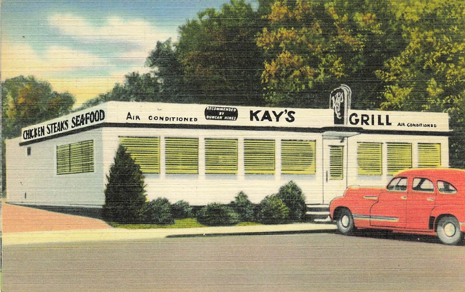 Vintage Kay\'s Grill Postcard Muskogee OK Duncan Hines Recommended Restaurant