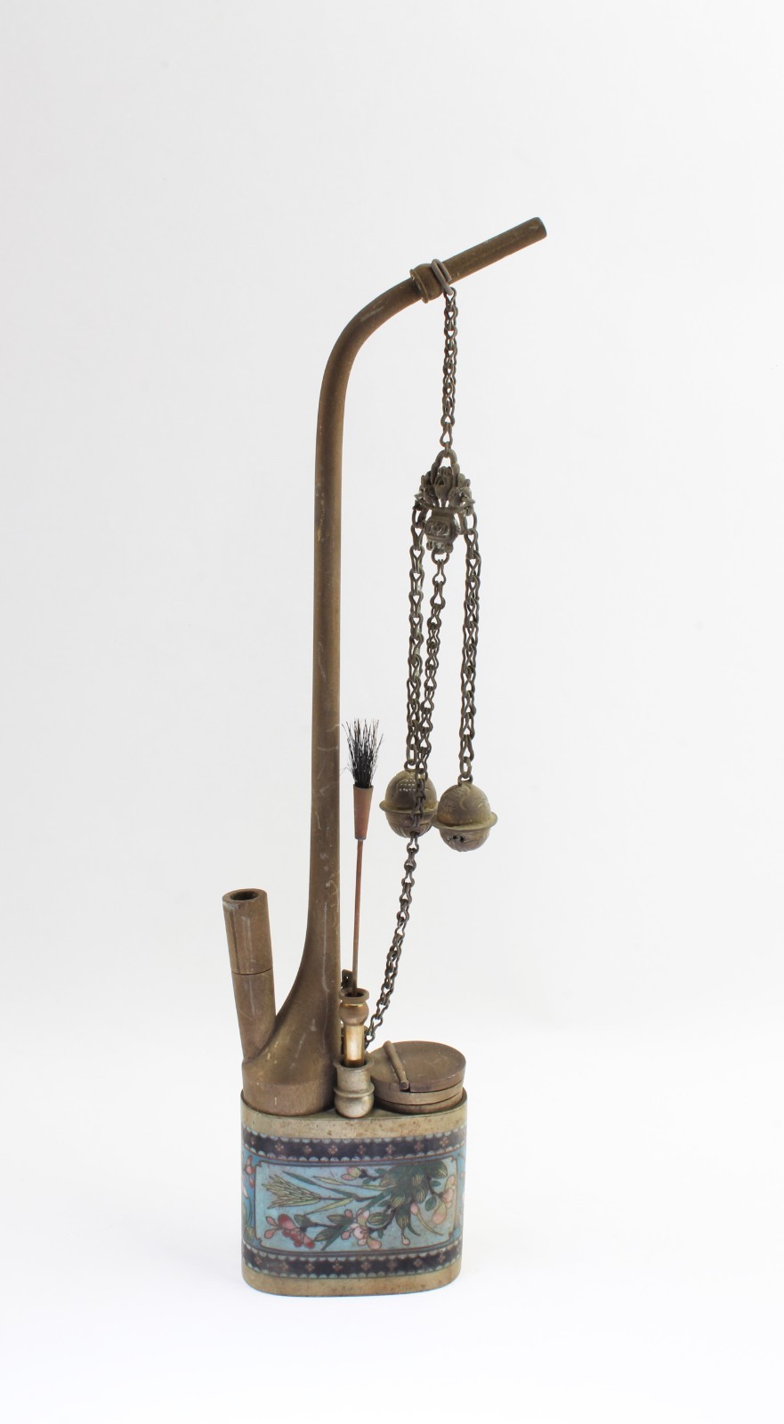 Antique Bronze with Cloisonne Smoking Pipe