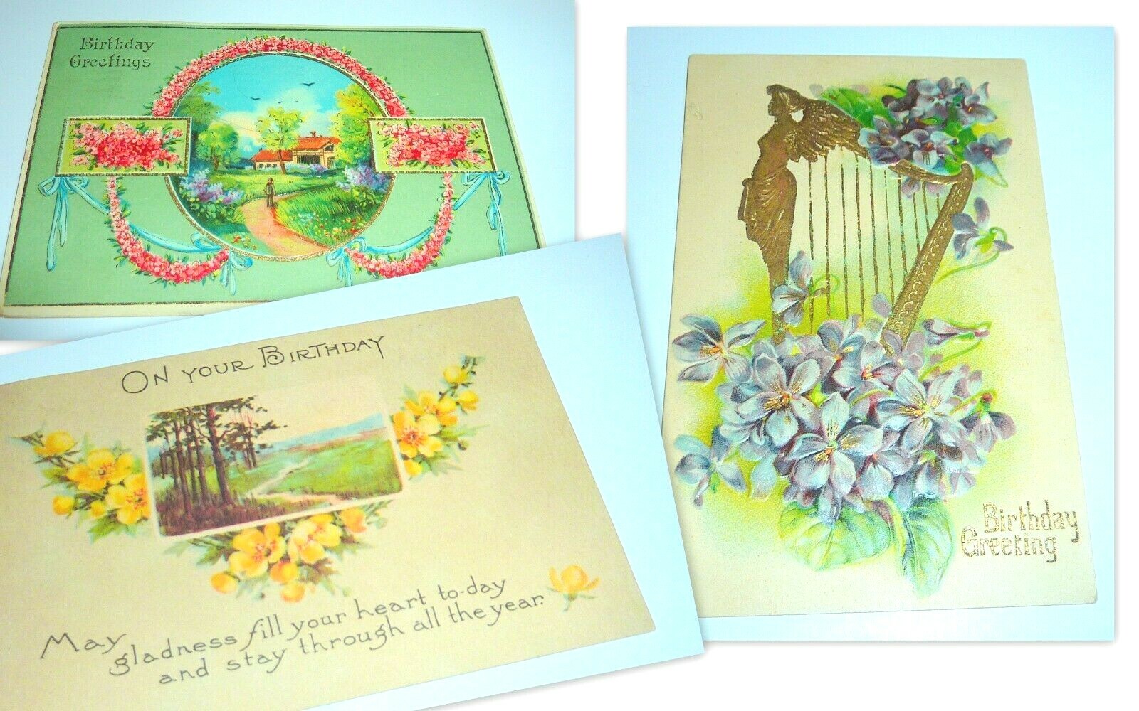 Post Card Lot 1909 - 1916 Birthday Greetings Vintage Liverpool Hartford Conn. Post Card Lot 1909 - 1916 Birthday Greetings Vintage Liverpool Hartford Conn.