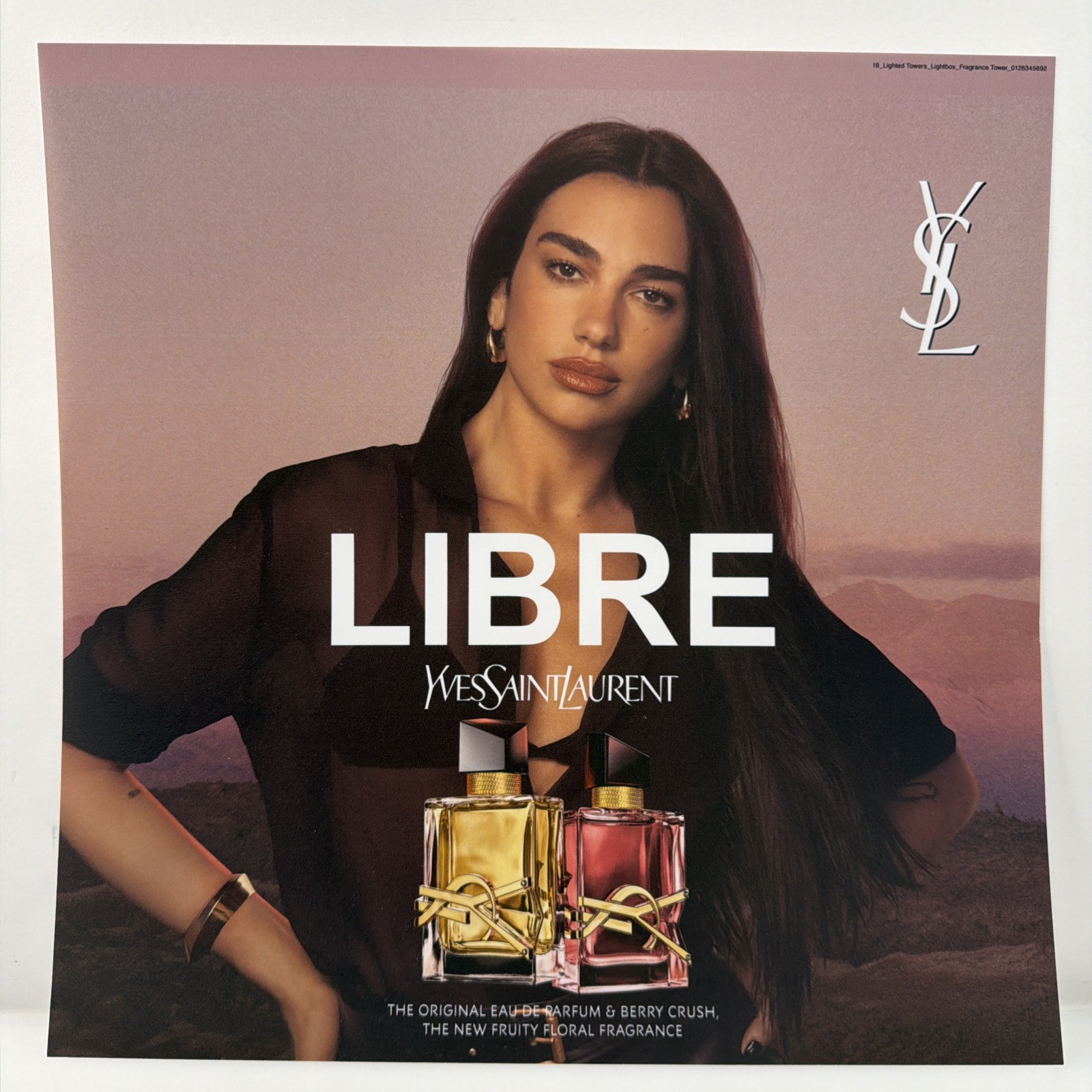YSL Libre Berry Crush Dua Lipa Lightbox Display Insert - 2026 Fragrance Tower