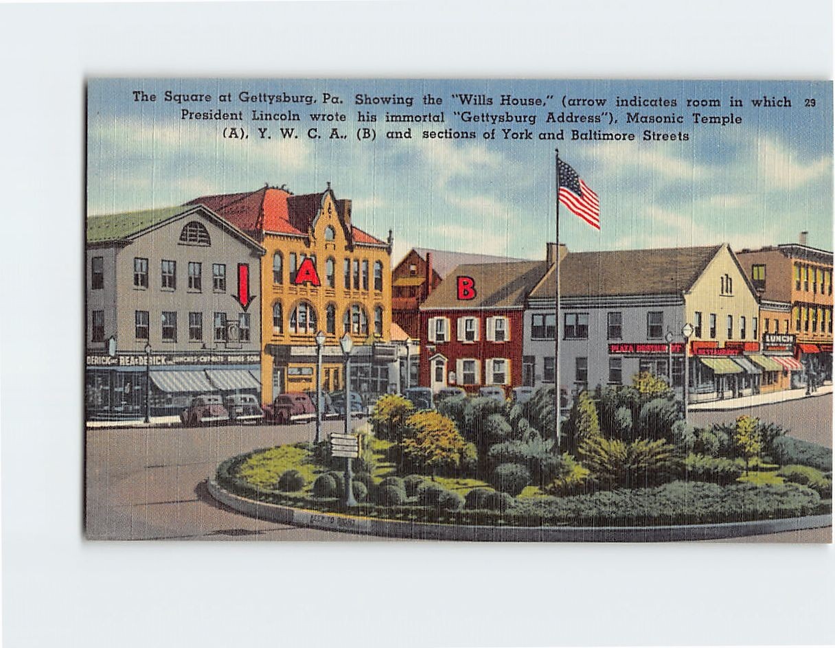 Postcard The Square at Gettysburg Pennsylvania USA