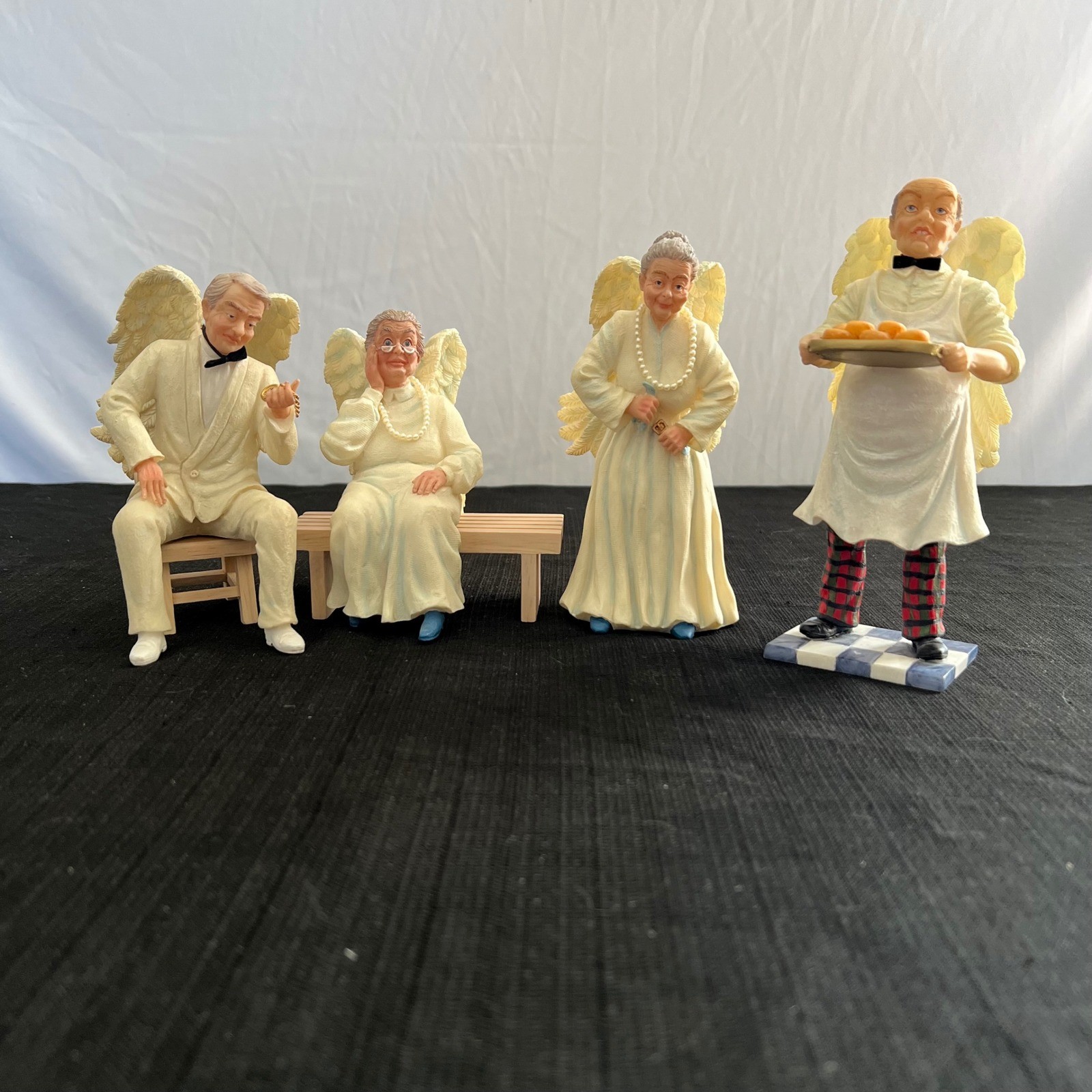 Vintage 1996 Tom Rubel Studio Collection Heavens Retired Angels Figurine Set 4pc