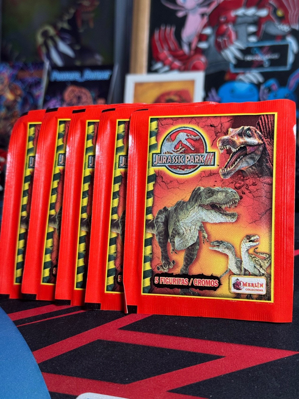 2003 Jurassic Park Topps Merlin Argentina (Spanish) 5 Pack Bundle Vintage Packs
