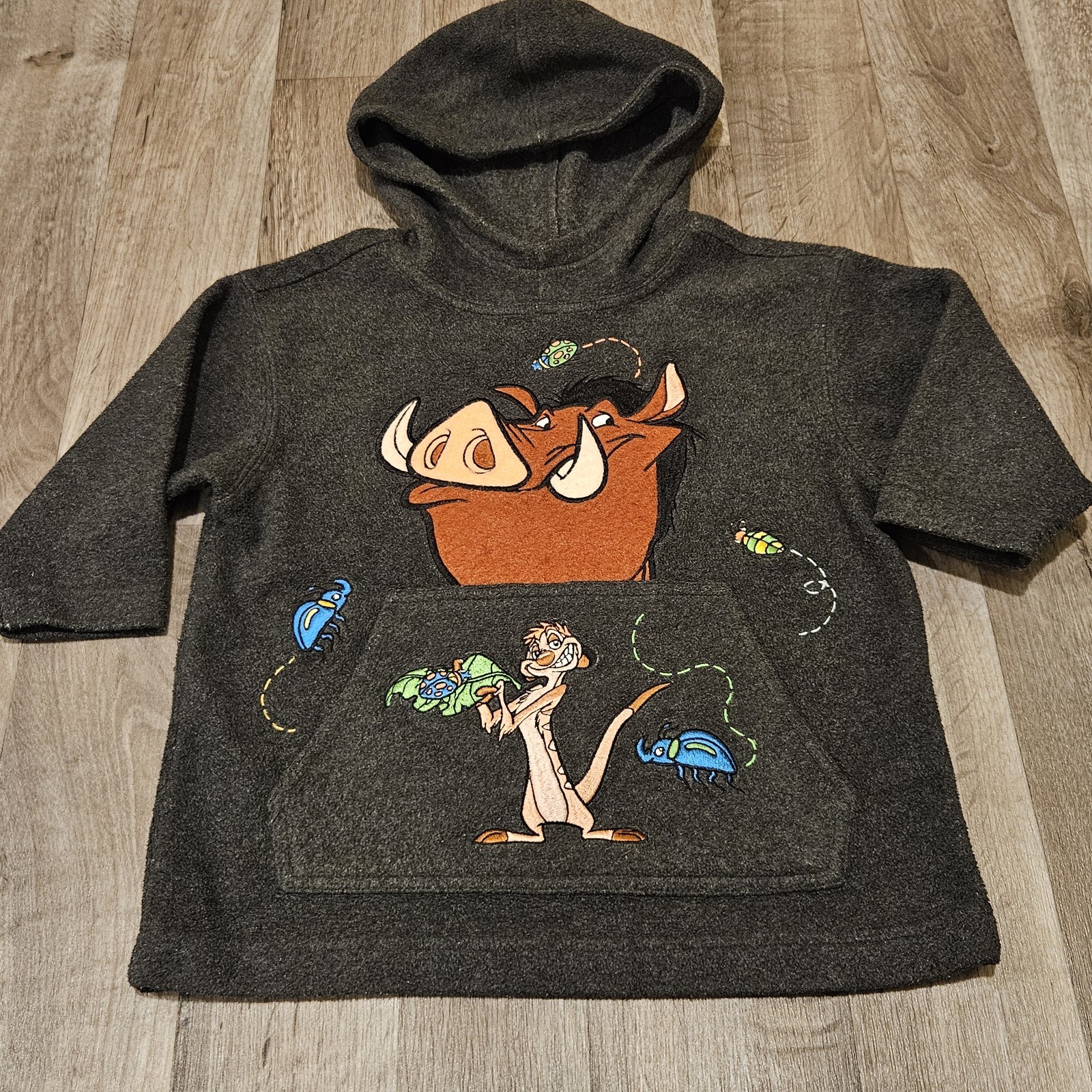 RARE Vtg. Disney\'s Lion KING Pumbaa & Timon Boys Fleece sweatshirt Size XXS 2-3T