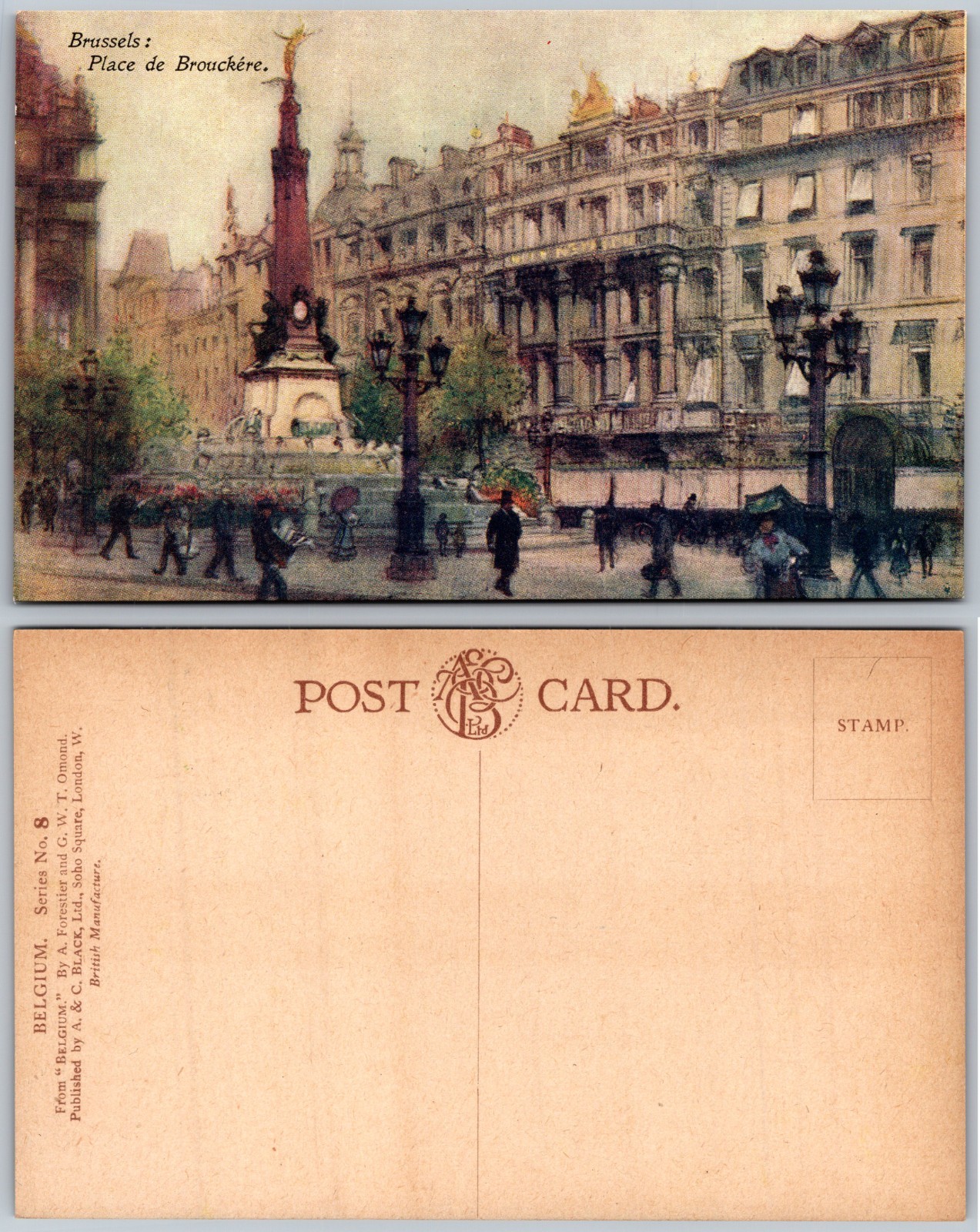 Brussels Place de Brouckère Belgium Postcard