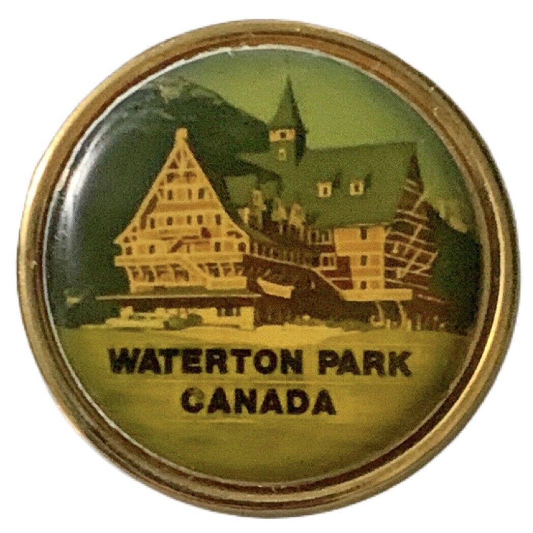 Vintage Waterton Park Canada Prince of Wales Hotel Scenic Travel Souvenir Pin