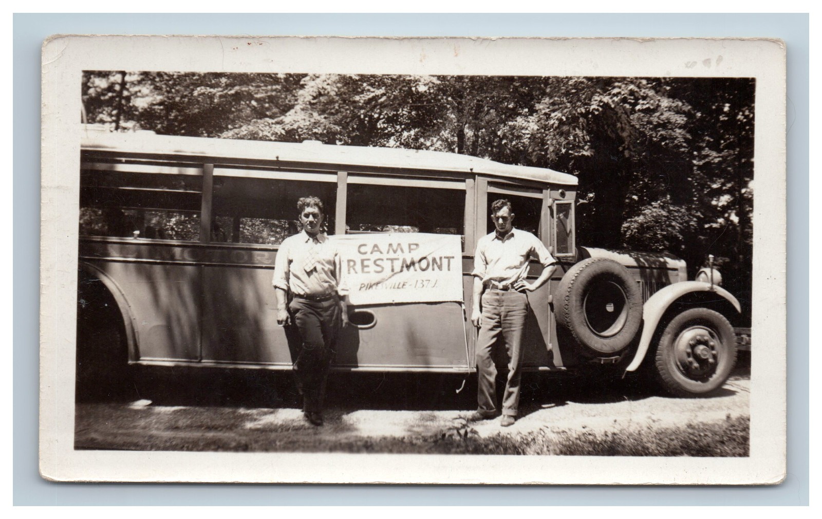 Vintage Real Photo Camp Truck Bus Men 1930s 1940s Snapshot OOAK Vintage Real Photo Camp Truck Bus Men 1930s 1940s Snapshot OOAK