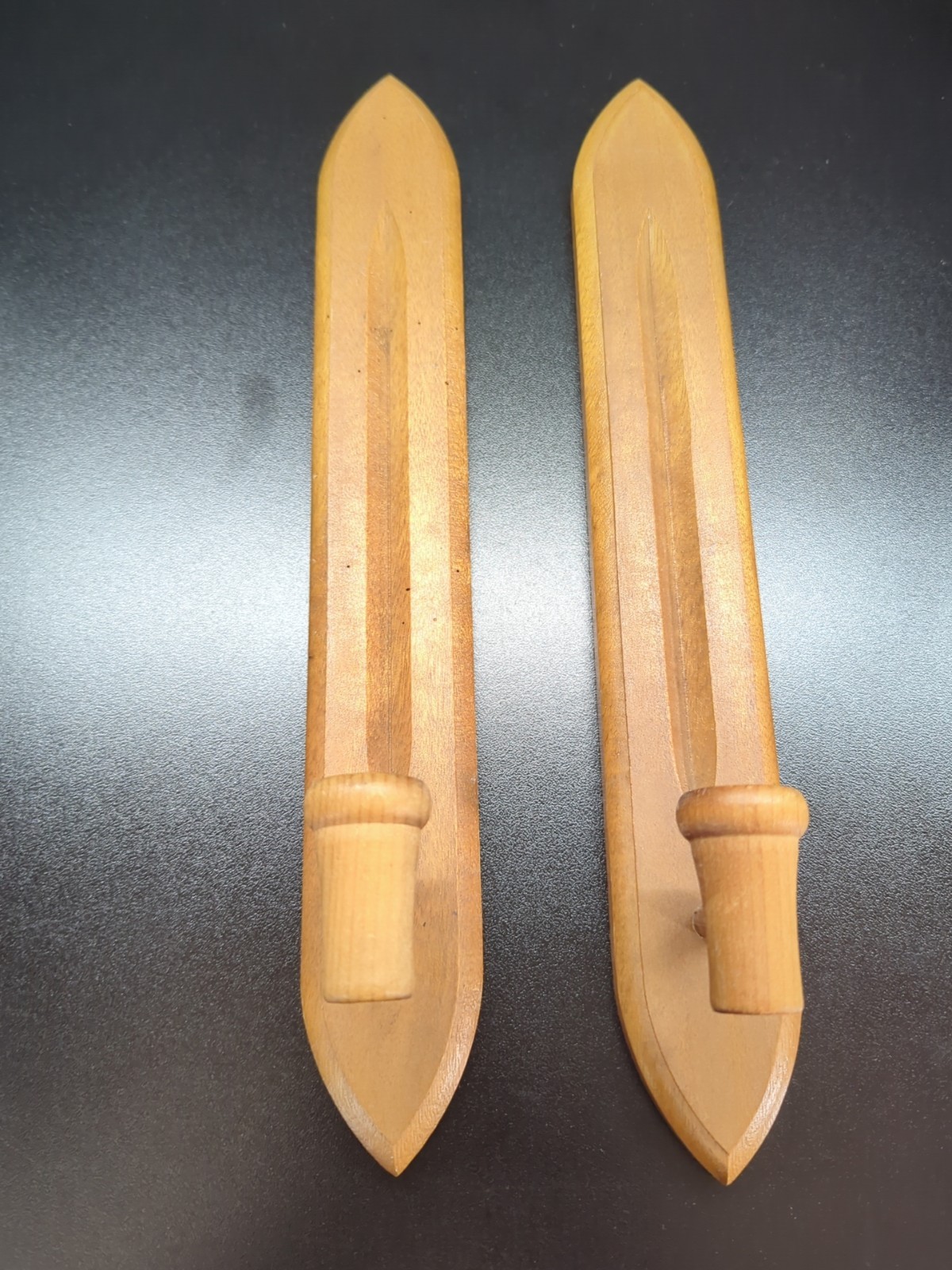 PR Vtg Homco MCM Wooden Wall Mount Sconces Tapered Candle Holders READ SEE PICS 