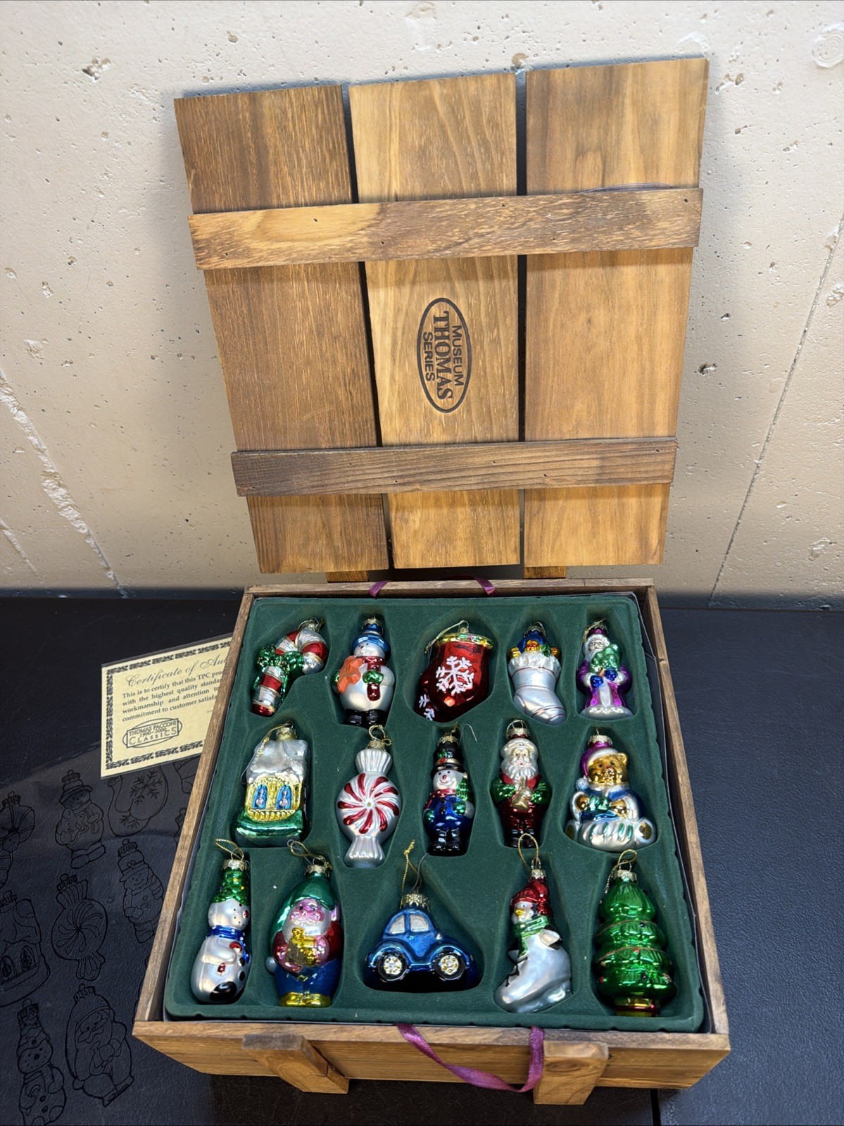 Thomas Pacconi Museum Series 1900- 2000 29 Piece Crated Christmas Glass Ornament Thomas Pacconi Museum Series 1900- 2000 29 Piece Crated Christmas Glass Ornament