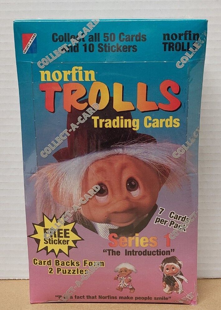 Vtg 1992 Trolls Trading Cards Series 1 Wax Box 36 Pks Sealed Box NOS