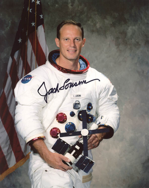 JACK LOUSMA SIGNED AUTOGRAPHED 8x10 PHOTO SKYLAB 3 ASTRONAUT NASA BECKETT BAS