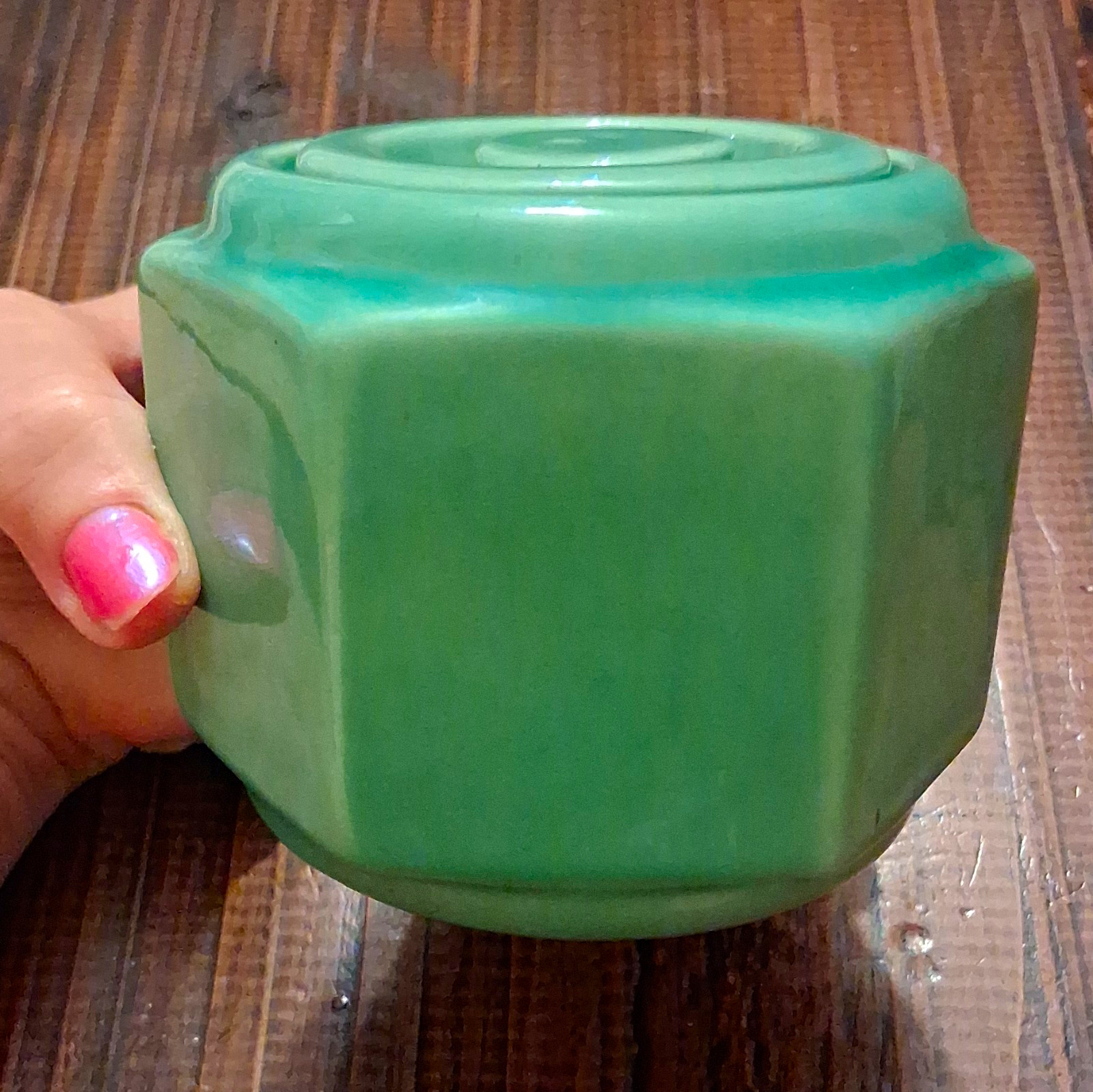 Rare Vtg MCM Shawnee Jade Green Aqua Spice Utility Small 3x3x3 Rare Vtg MCM Shawnee Jade Green Aqua Spice Utility Small 3x3x3