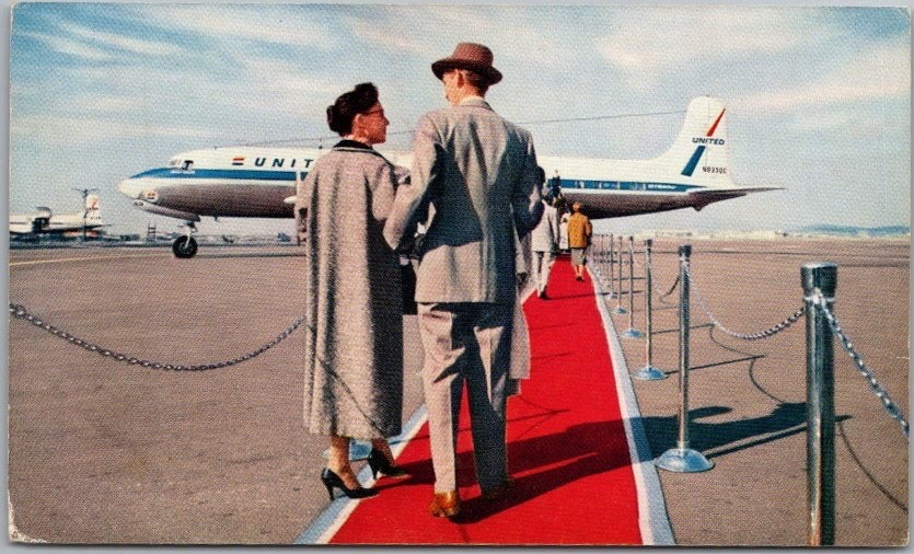 c1950s UNITED AIR LINES Aviation Advertising Postcard 