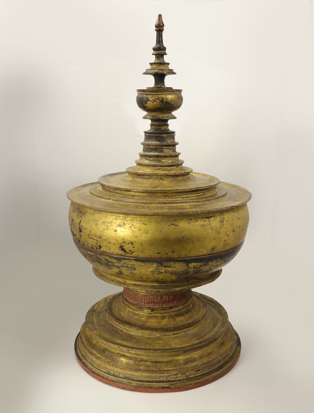Antique Burmese lidded food offering vessel Antique Burmese lidded food offering vessel