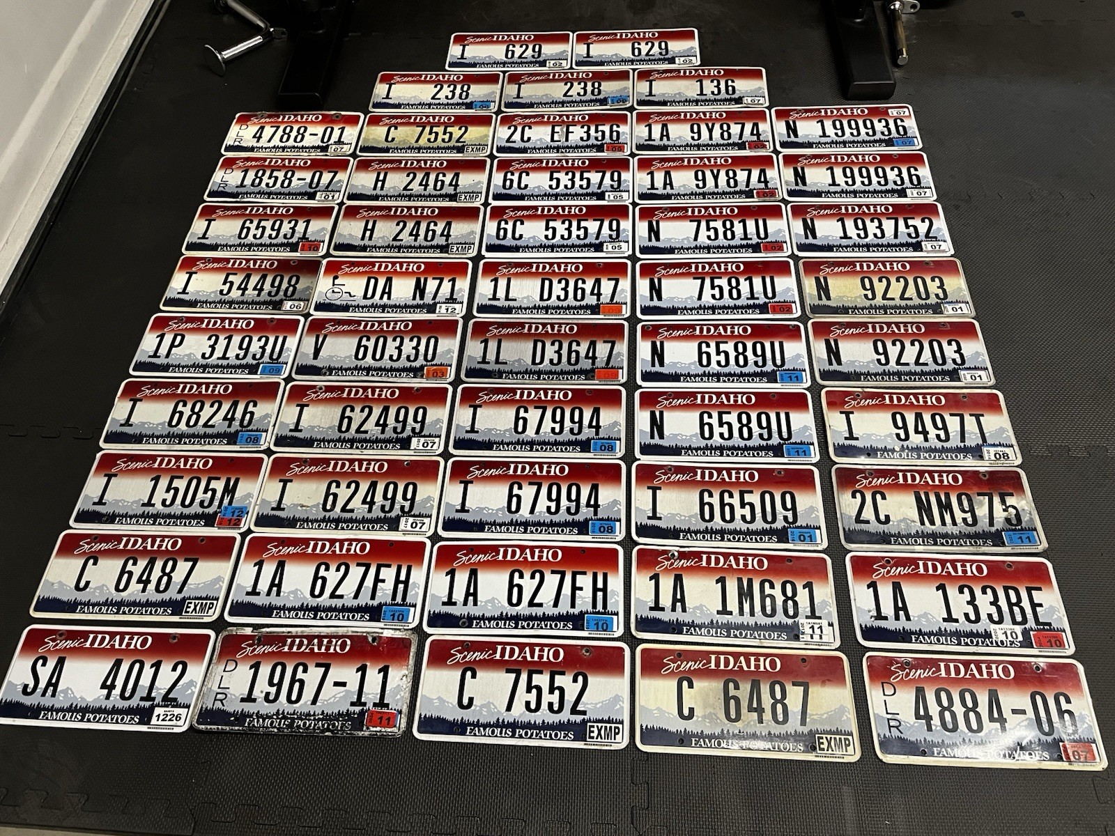 IDAHO License Plates Bulk Craft Lot 50 - Clean, Dealer, Exempt, Low Numbers