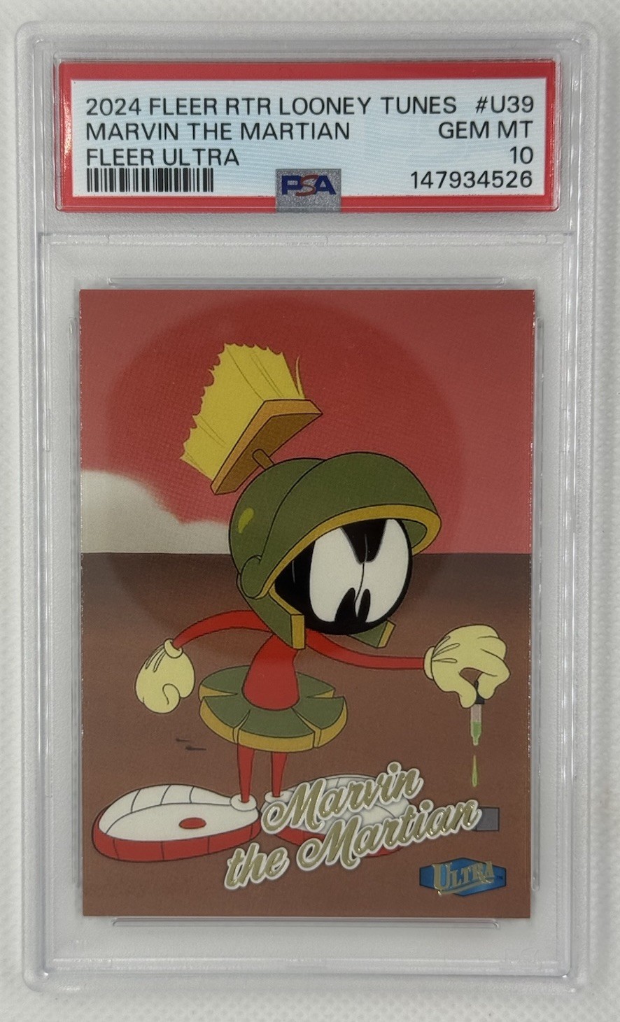 2024 Fleer Ultra Looney Tunes Marvin The Martian #U39 PSA 10 GEM MINT POP 1 SP