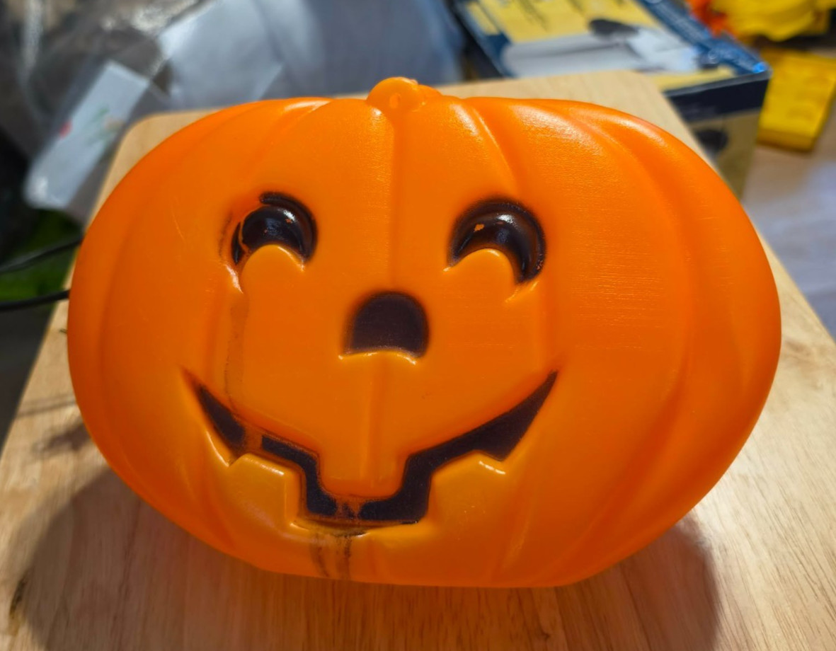 Vintage Blinky 9 in. Lighted Blow Mold Pumpkin Vintage Blinky 9 in. Lighted Blow Mold Pumpkin