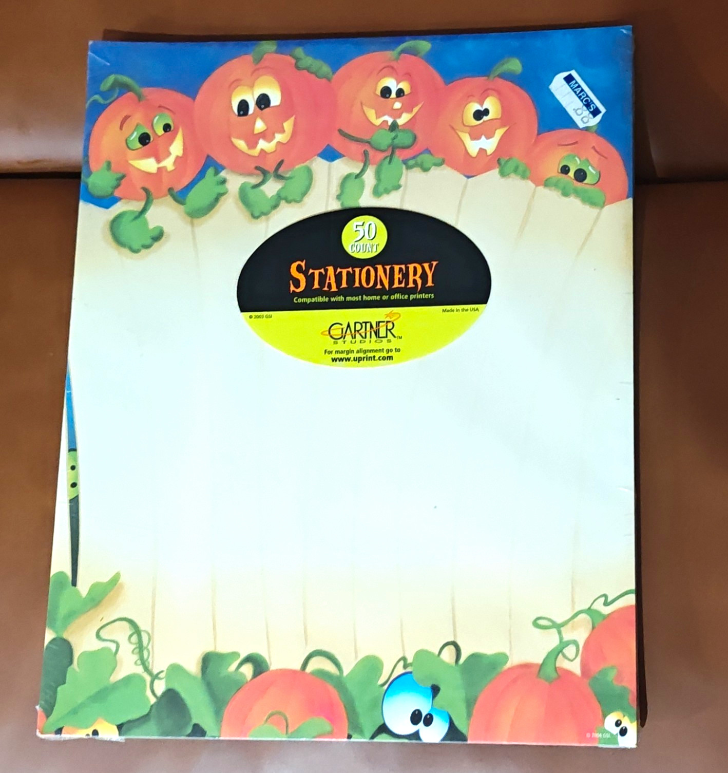 Halloween Theme Gartner Studios Happy Pumpkins Stationery Paper 50 Count US Made