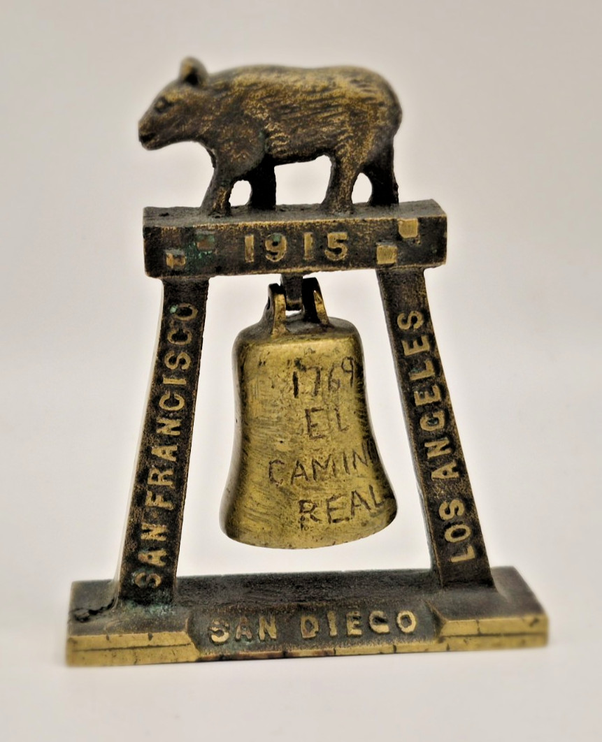 Antique 1915 Panama California Exposition Bronze Mission Bell El Camino Real