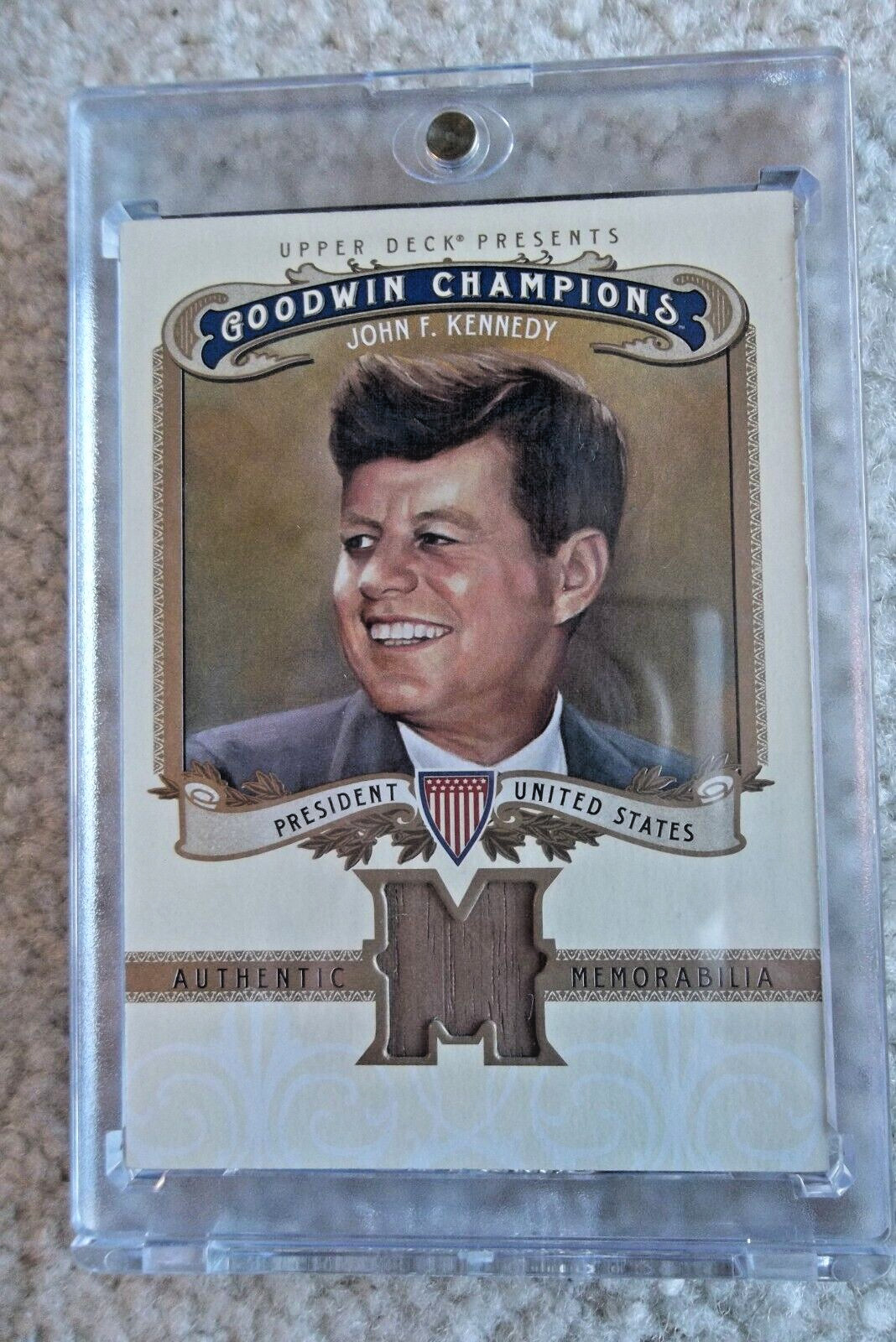WHITE HOUSE WOOD PRESIDENT JOHN KENNEDY UPPER DECK 2012 GOODWIN CHAMPIONS RARE