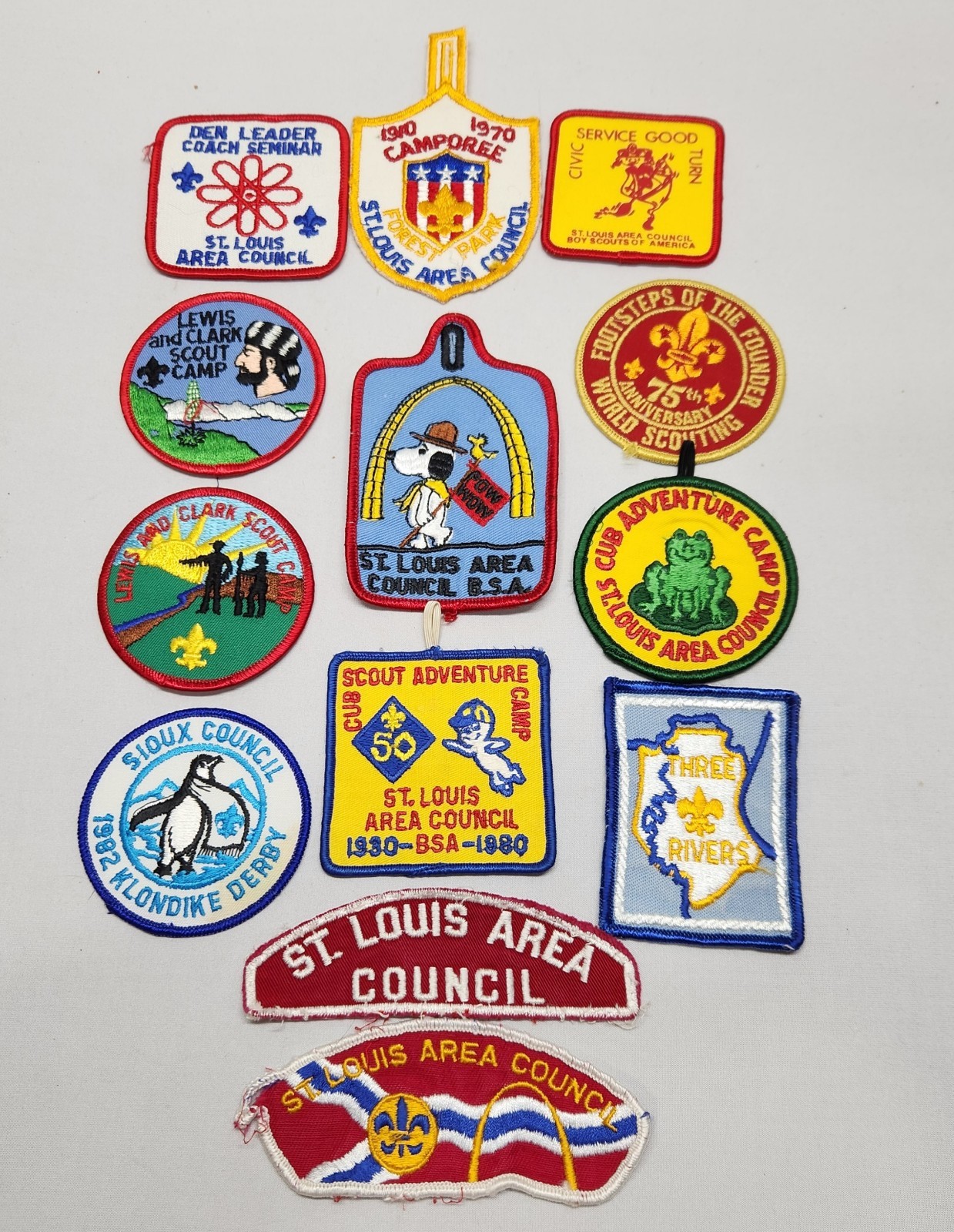Vintage BSA Boy Scout Patch Lot St Louis Area Council Camporee Snoopy 13pc