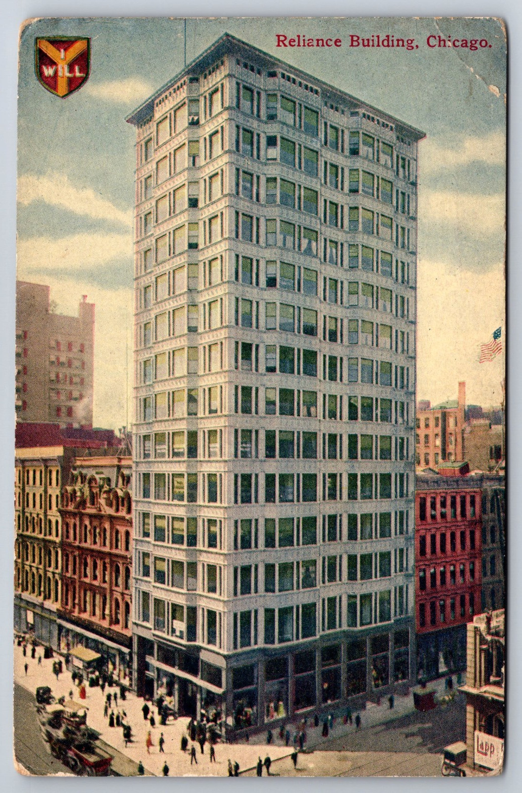 Reliance Building 1916 Chicago Illinois Street Walking Postcard Vintage