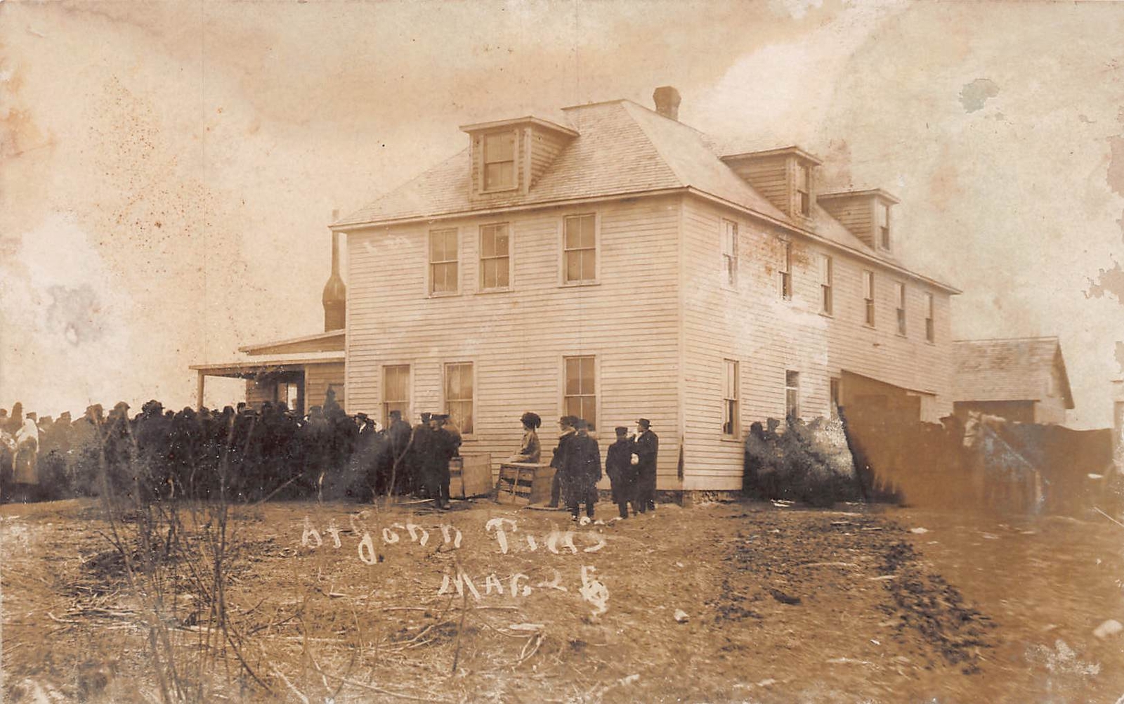 PC1/ Almena Wisconsin RPPC Postcard c1910 John Tcks Residence Crowd 488 PC1/ Almena Wisconsin RPPC Postcard c1910 John Tcks Residence Crowd 488