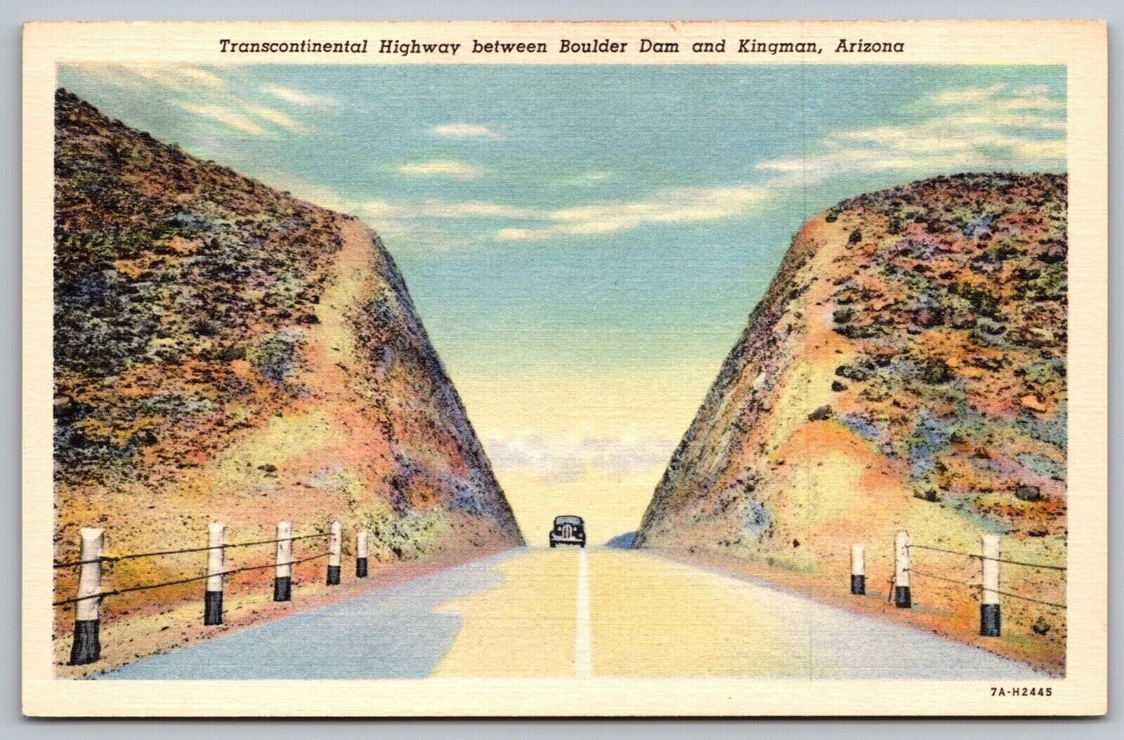 Trancontinental Highway Boulder Dam Kingman Arizona Aż Postcard