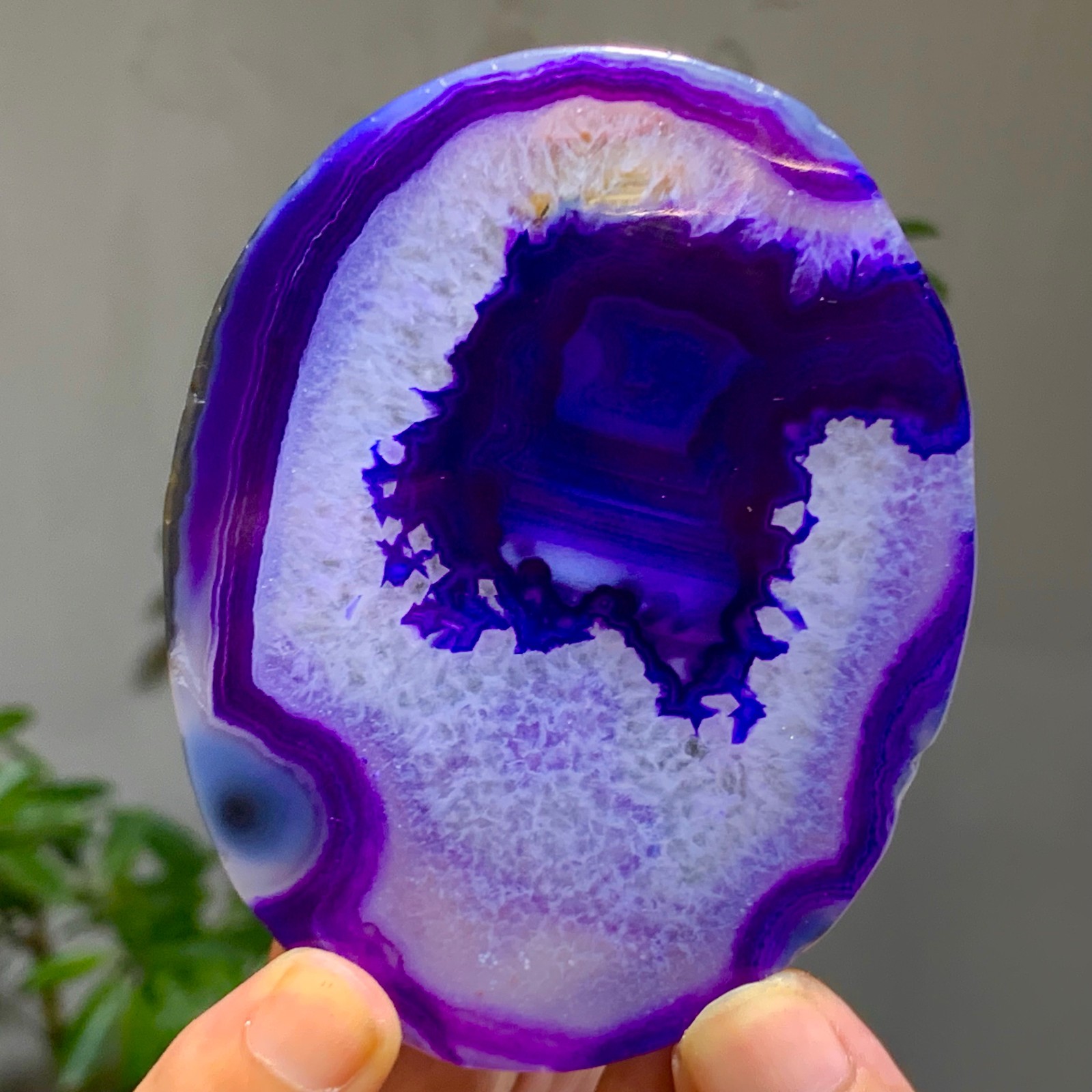 88G Natural Beautiful Agate Geode Druzy Slice ExtraLarge Gemstone