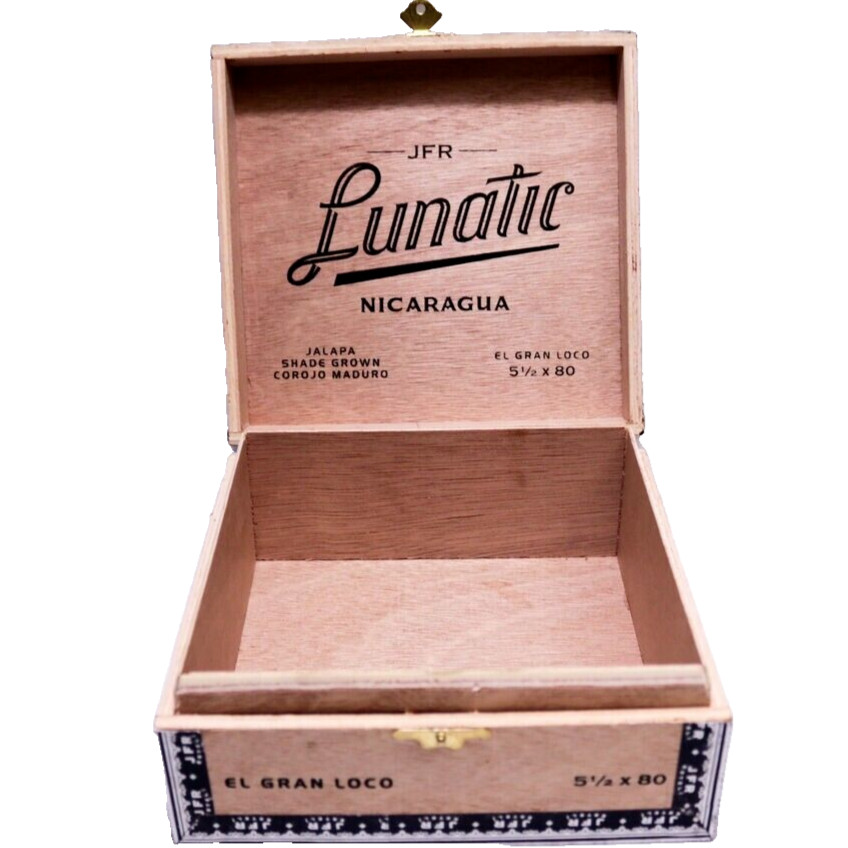 Lunatic El Gran Loco Jalapa Shade Empty Wood Cigar Box 6.75