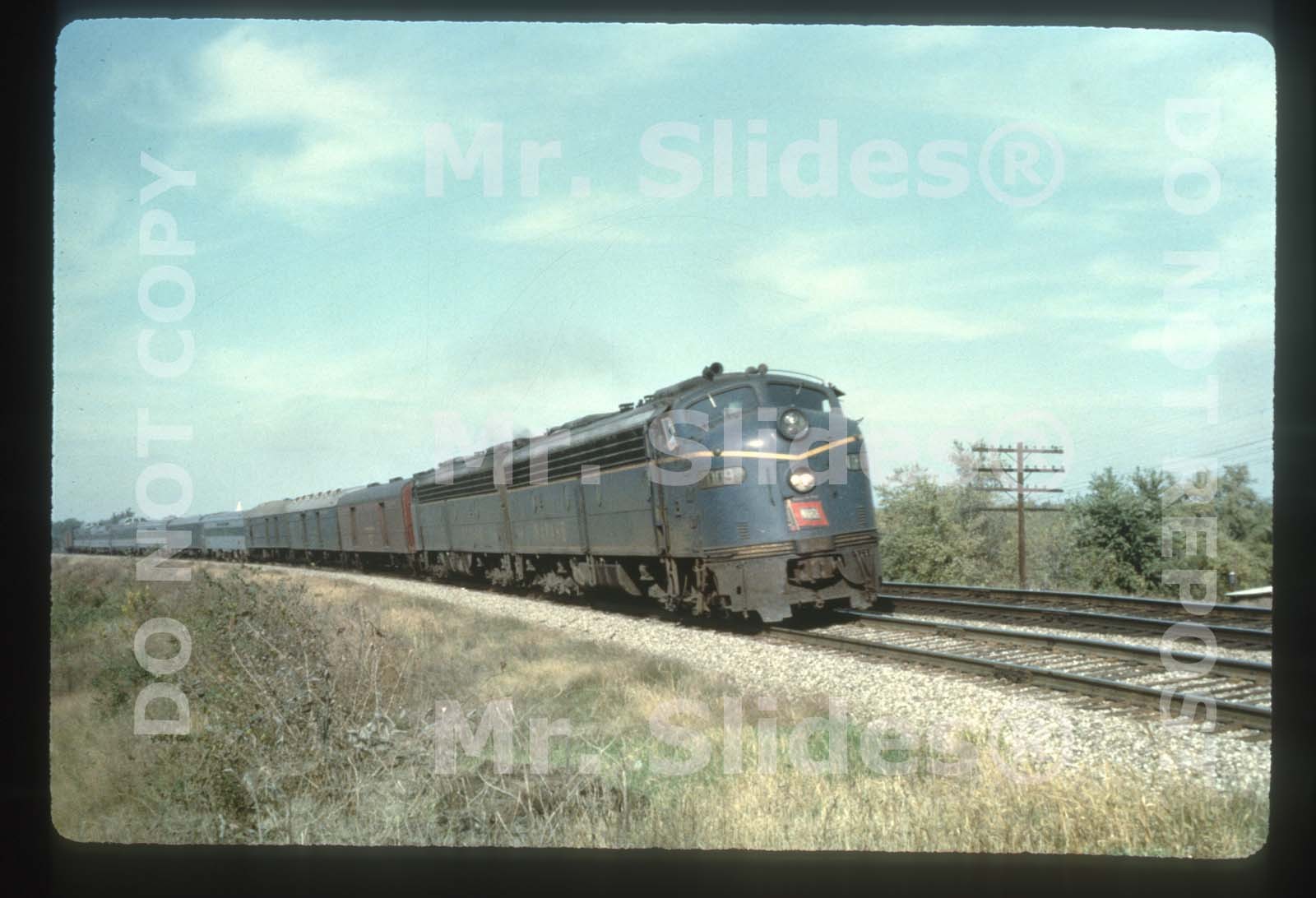Duplicate Slide WAB WABASH E8A 1009 & E8A Passenger Action Decatur IL 1965