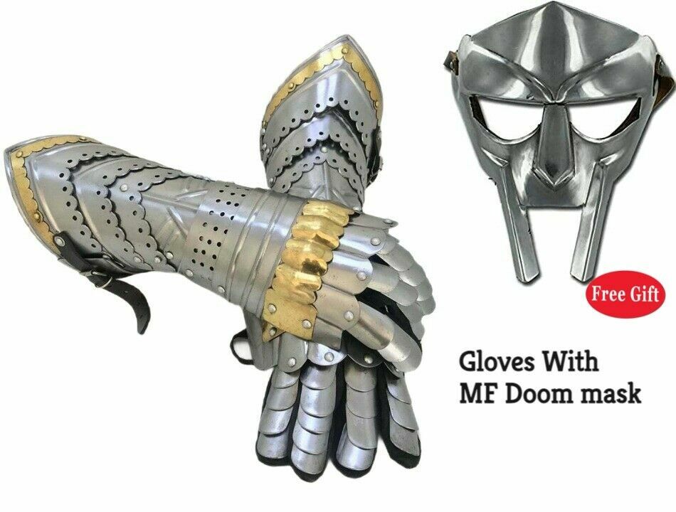 Christmas Medieval Armor Metal Gloves With Metal Mf Doom Mask Designer Gift