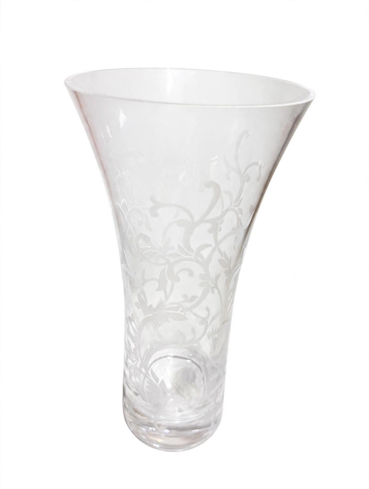 Ralph Lauren Mandarin Crystal Trumpet Vase 11.25\