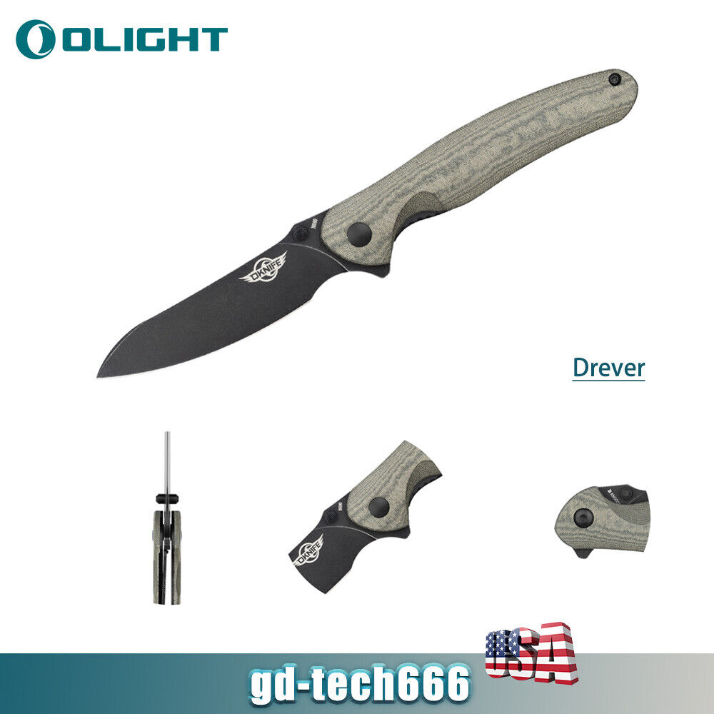 OKNIFE Drever with Micarta Handle,Tactical Folding Pocket EDC Knife for Outdoor