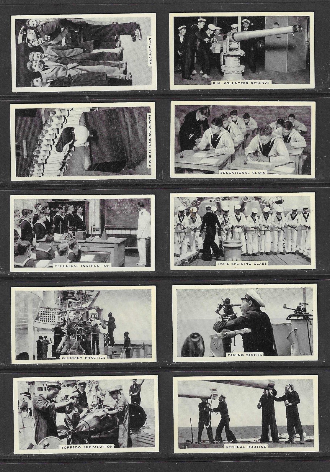 Ardath 1938 LIFE IN THE SERVICES complete set cigarette cards