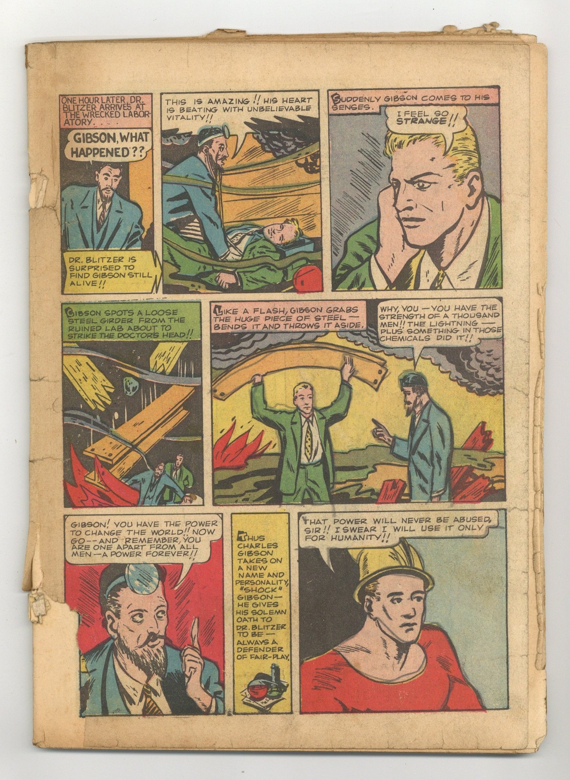 Speed Comics #1 Coverless 0.3 1939 1st app. Shock Gibson