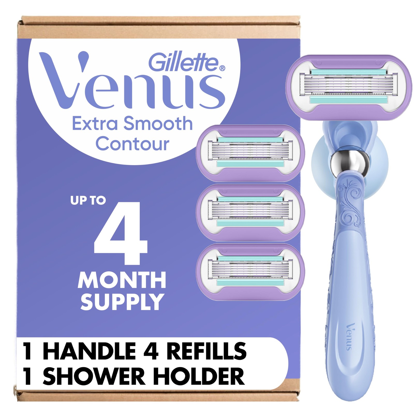 Gillette Venus Razor for Women, Extra Smooth Contour, Includes 1 Reusable Razor